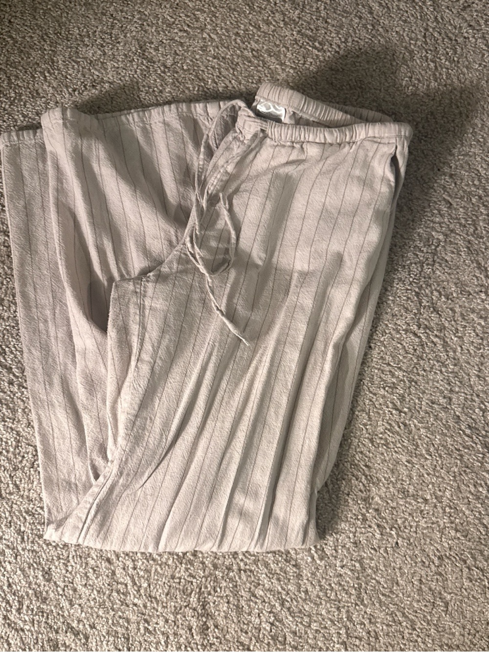 H&M Light Beige Ribbed Drawstring Sweatpants